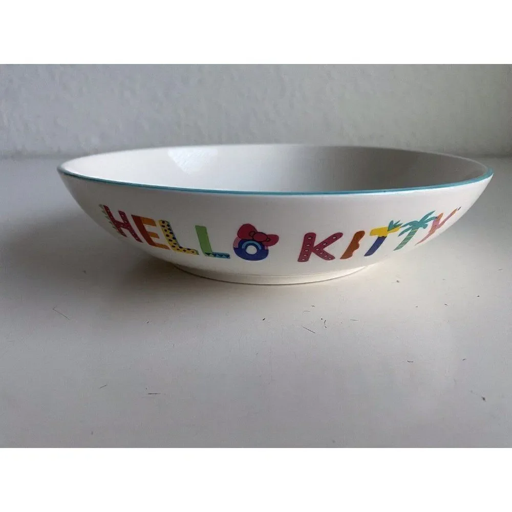 Sanrio Hello Kitty Beach Summer Tropical Ceramic Pasta Dinner Bowl Flamingo NEW‎